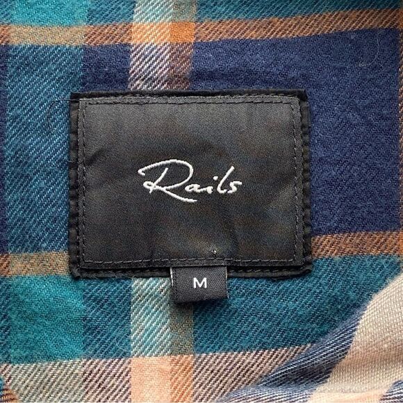 Rails Heathrow Mixed Plaid Brando Button Down Shirt Size Medium - Picture 12 of 16